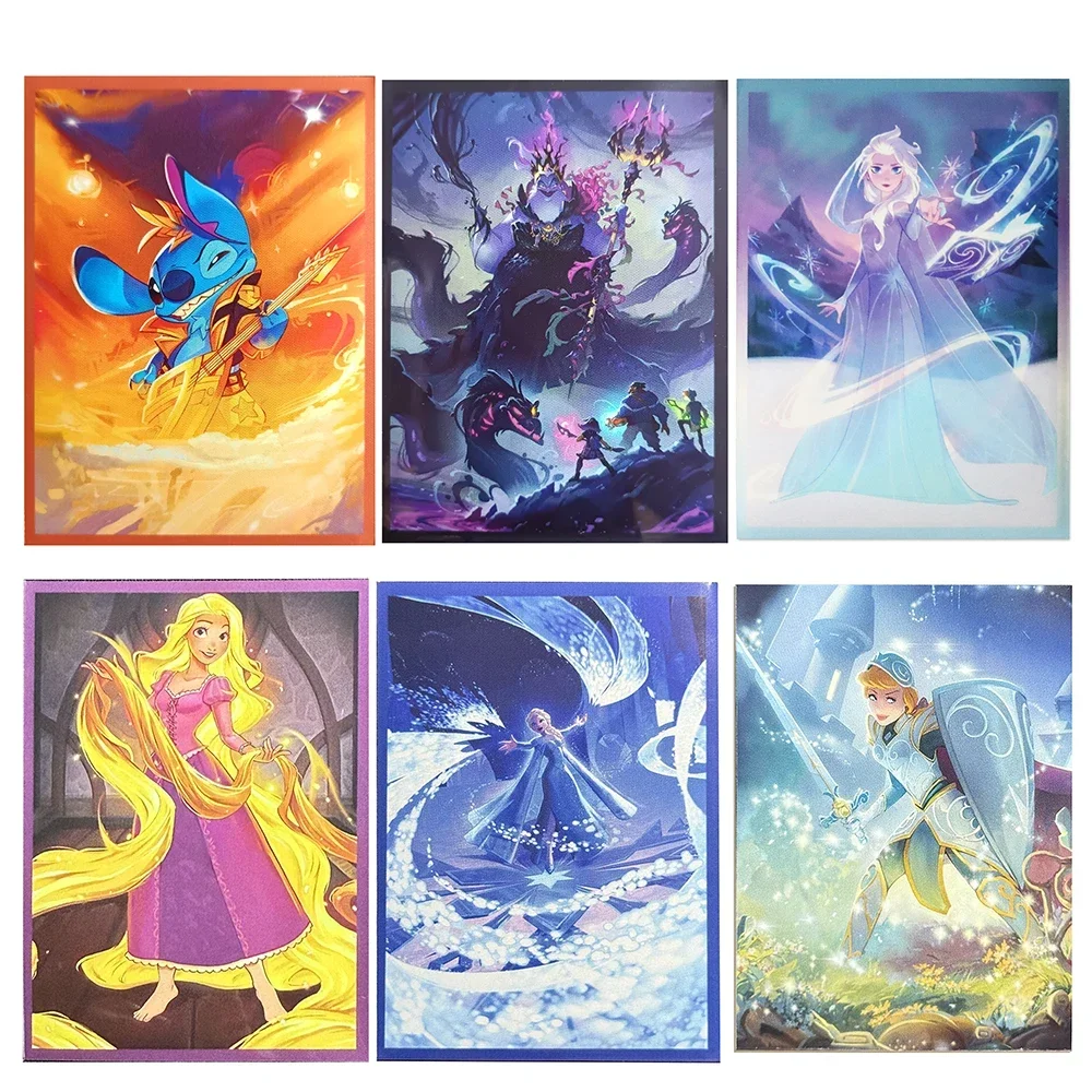 Disney Lorcana Card Sleeves Standard Size Trading Card Protectors Stitch Ursula Rapunzel Queen Elsa Toploaders Sleeeve 66X91mm