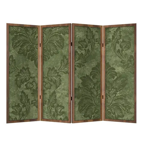 중세풍 녹색 원목 스크린 파티션, 거실 침실 소파 배경, 현관 현관 모바일 접이식 scr