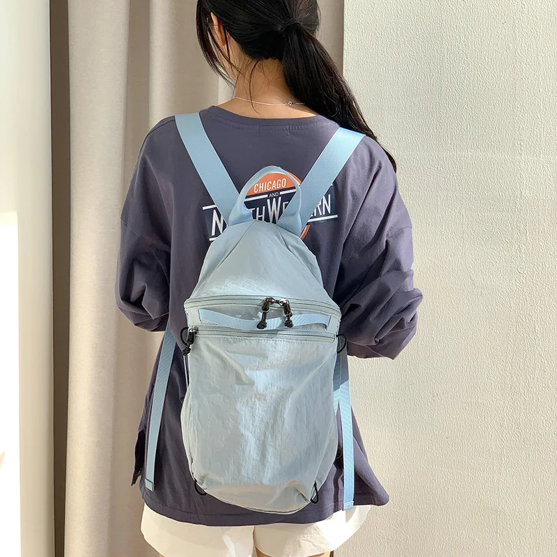 Zaino Casual in Nylon 2023 Summer Commuter Art stile semplice studente leggero e durevole Mochila Leisure Travel Trendy All-match