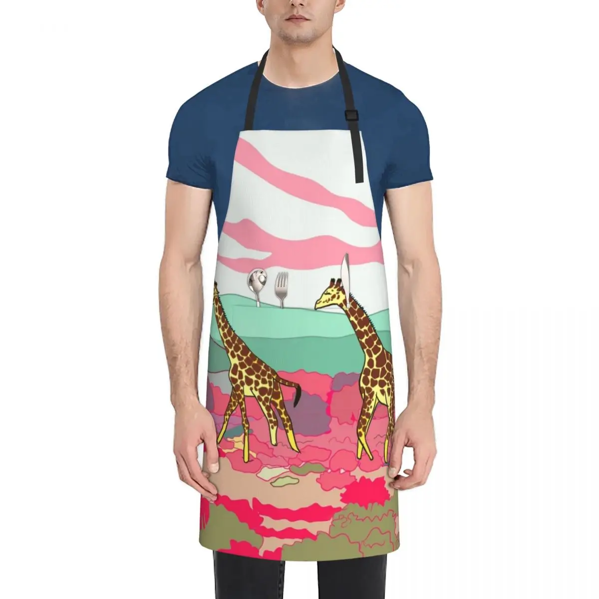 Pink Safari Dreams Apron kitchen girl barber men For Cosmetologist Apron