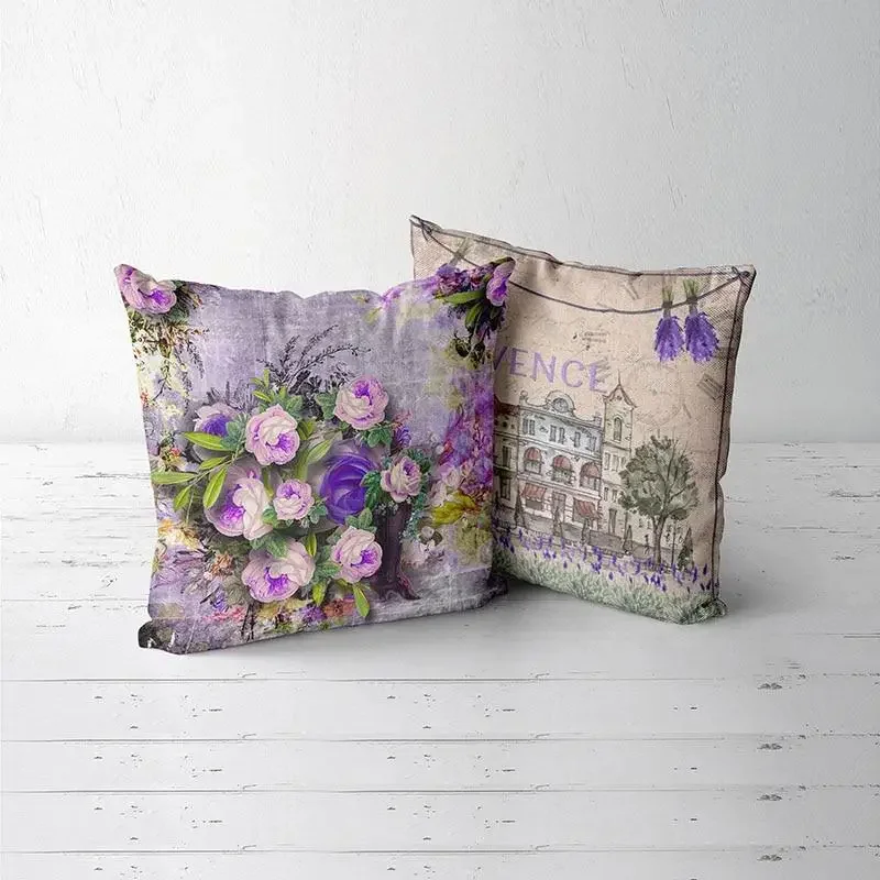 Provence Kissen Lavender Decorative Throw Pillow Sofa Cushion Cover Personalized Floral Throw Pillow Cover