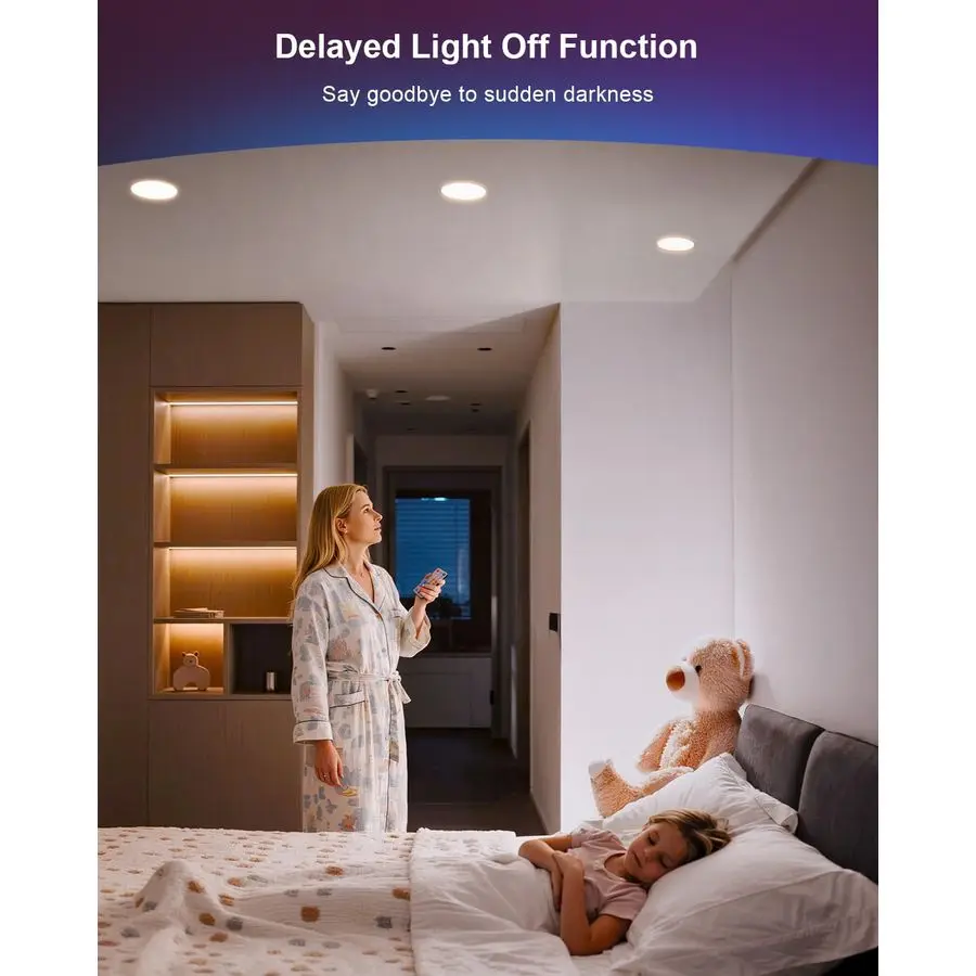 إضاءة مجوفة 6 بوصة RGBCW أضواء سقف مجوفة 16 وات 1500 لومن مع صندوق وصلات أمبير وجهاز تحكم عن بعد LED Di #6