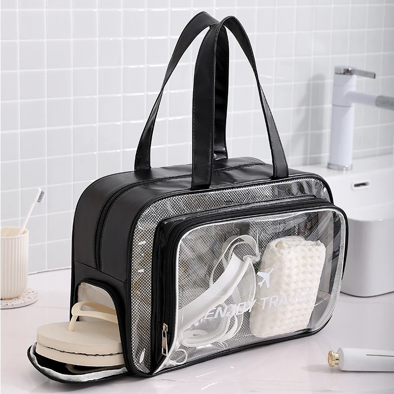 Toiletry Organizer Bag Sports Swimming Wet Dry Separation Bag Transparent Toiletry Bag Makeup Bag Universal Handheld Storage Bag