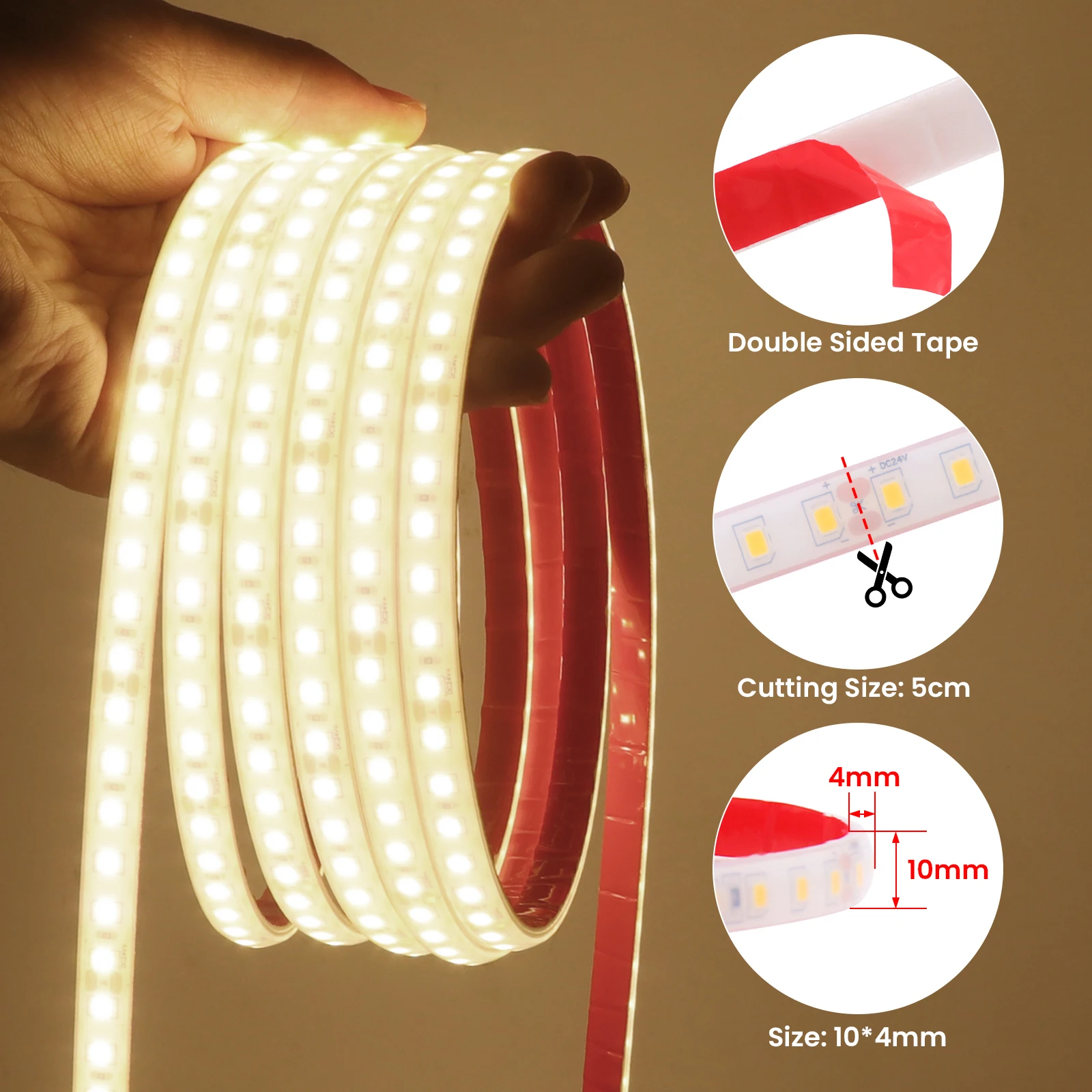 Solar LED Strip Lights Outdoor IP68 Waterproof DC 24V White/Red/Green/Blue/Yellow/Pink 1M-10M Garden Courtyard Decoration Light
