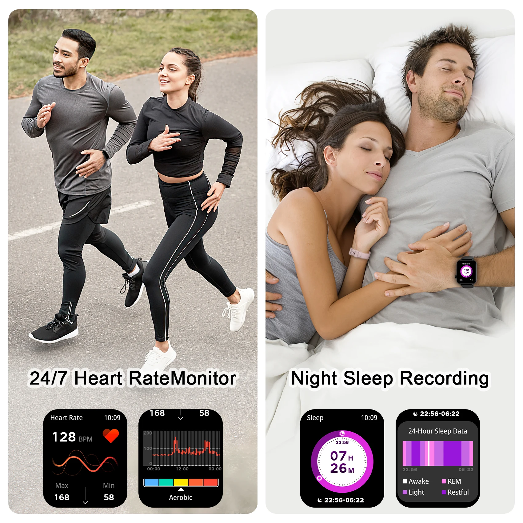 ساعة Blackview الذكية للرجال والنساء 1.85 بوصة HD للياقة البدنية ساعة رياضية معدل ضربات القلب SpO2 مراقبة النوم ساعة ذكية مع مكالمات بلوتوث