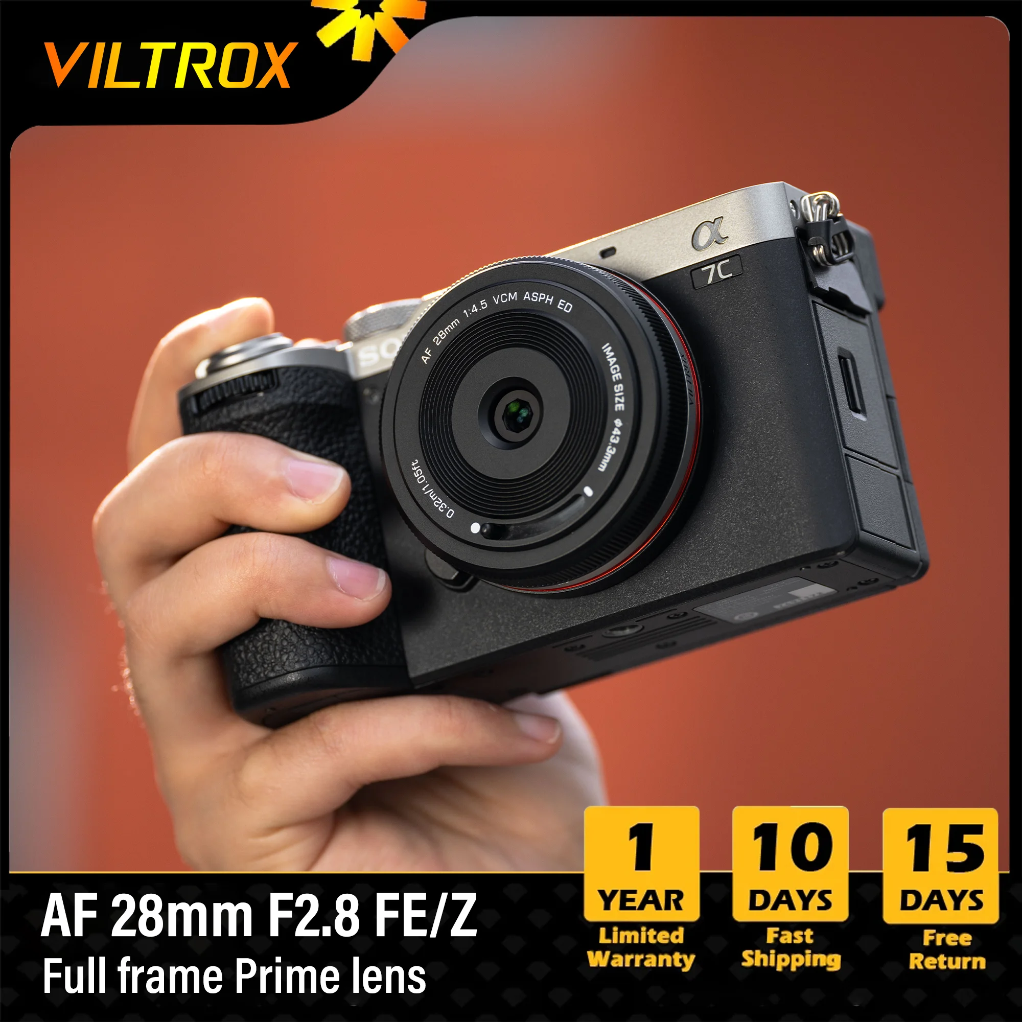 Viltrox af 28mm f4.5 foco automático lente de câmera full frame retro fino para sony e nikon z fujifilm x câmera a6700 a7c2 ZV-E10 ZV-E1 Z5 Z6 Z7 Zf Z9
