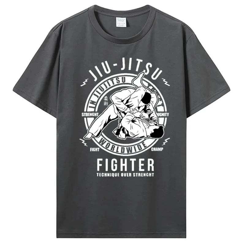 Jiu Jitsu TShirt Martial Arts Men Kids Boys BJJ MMA Jujitsu T-Shirt Tops Tees Fashion Design Cotton Men T Shirt