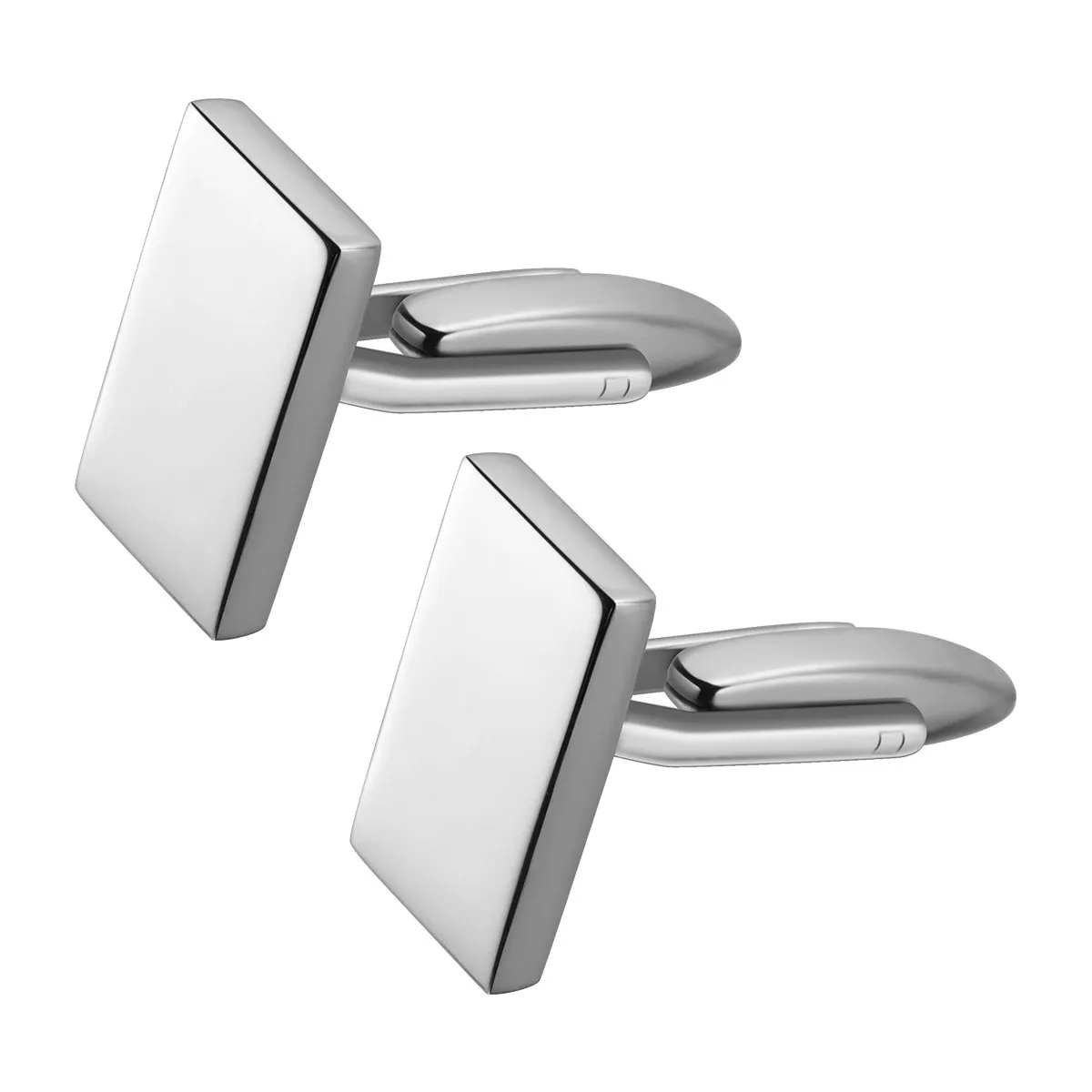 Men's Stainless Steel Cufflinks Pair Sleek Shape Lean Workmanship No Fading Shock Proof Portable Sleeve Buttons for Formal