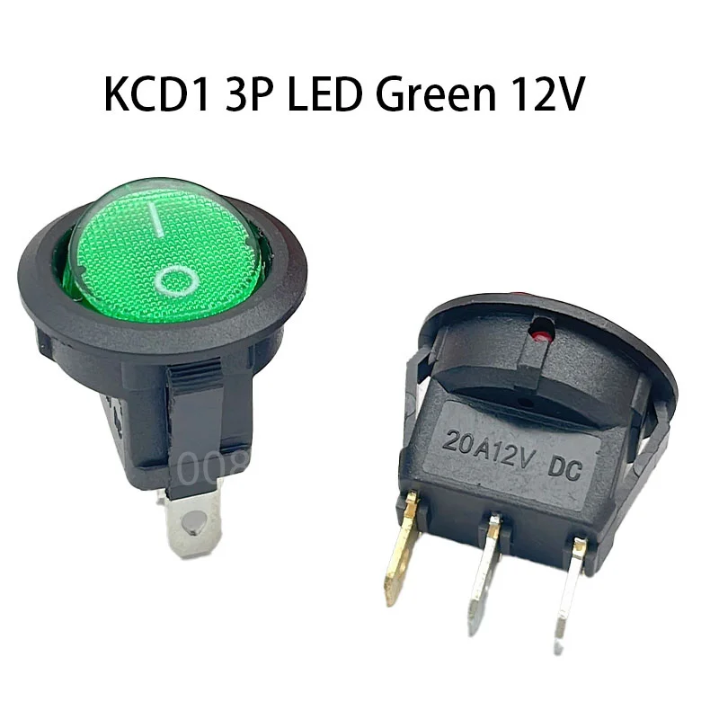 Colori opzionali ON/OFF LED 12V 16A DOT ROUND ROCKER SPST interruttore a levetta luce per barca per auto