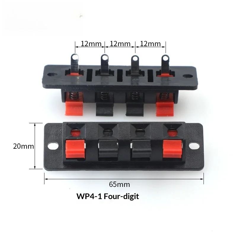 2/10/20 Pcs Plastic 4 Positions Connector Terminal Push in Jack Spring Load Audio Speaker Terminals for Breadboard Clip