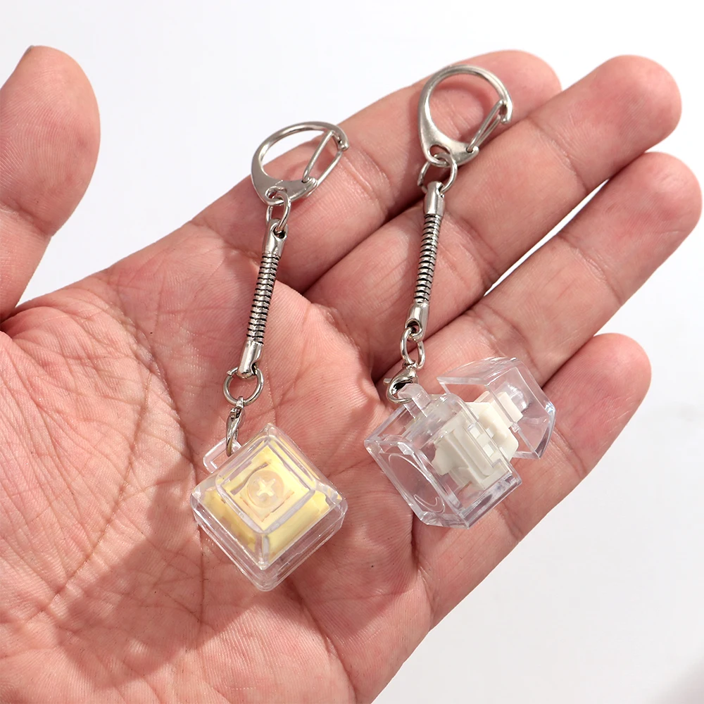 Tastatur-Fidget-Spielzeug Kristall-Tastenkappe Schlüsselanhänger Ohne Licht Stressabbau-Fingerspielzeug Entspannungsspielzeug Clicker Fidget Toy – Detail 5