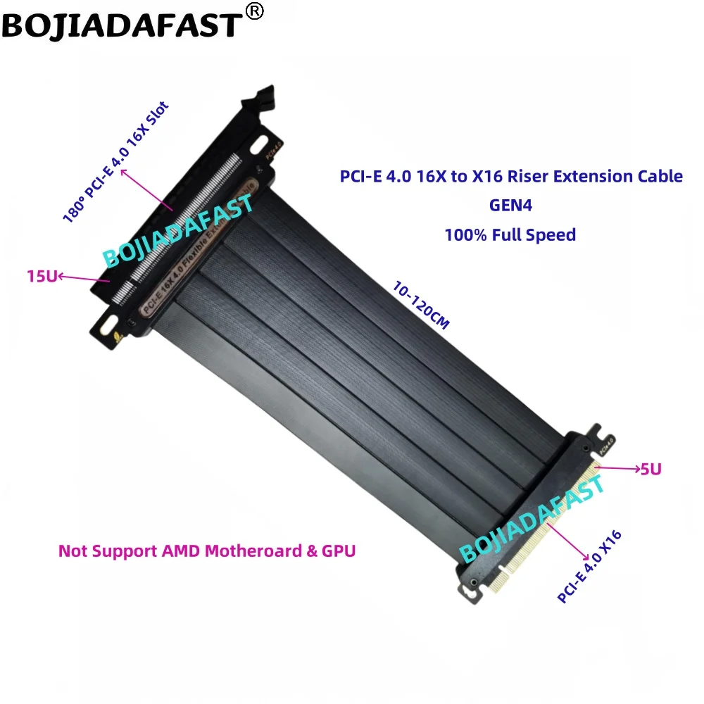 PCI-E 4.0 16X to X16 GEN4 Graphics Card Riser Extension Cable 10-120CM For RTX4070Ti RTX4080ti RTX4090ti RX6700XT RX6800XT