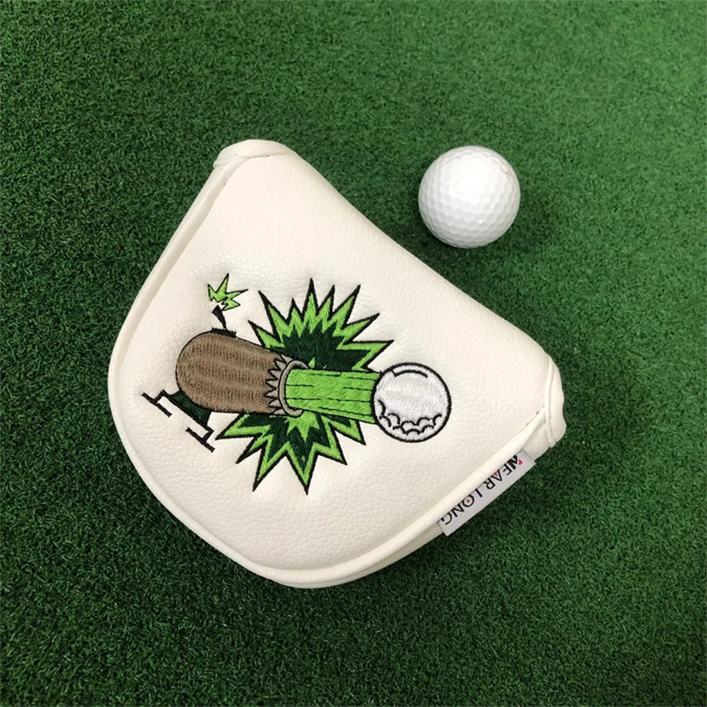 Golf Square/Round Putter Cover Multi Style Color Pattern Golf Headcover Magnetic Opening And Closing PU Leather Golf Club Cover