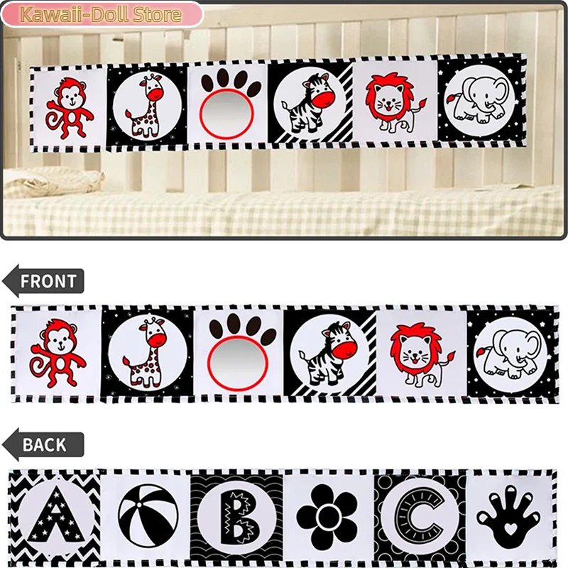 1 قطعة طفل التعلم المبكر كتاب تعليمي لينة ملابس الطفل كتاب لعبة حسية عالية التباين كتاب التحفيز البصري