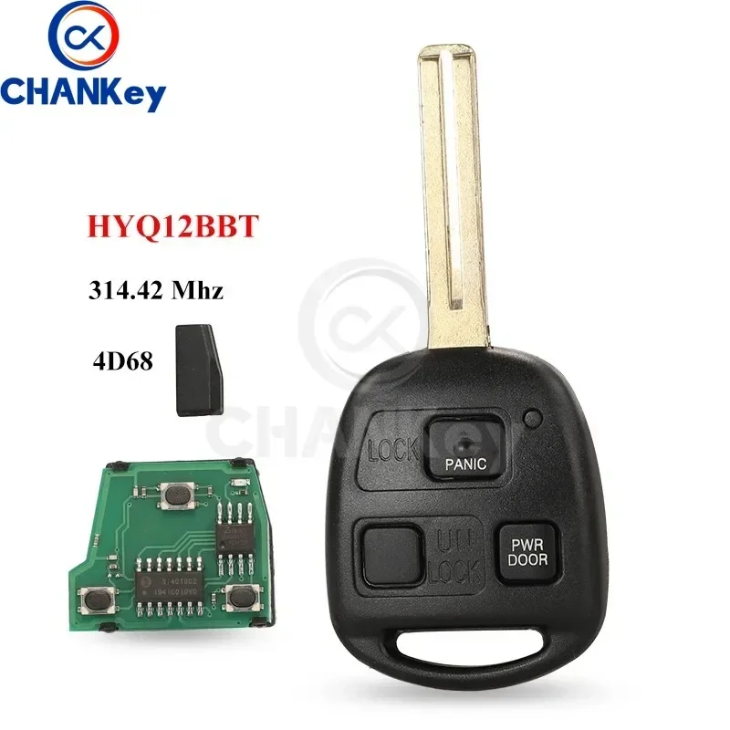 CHANKey HYQ12BBT Upgrade Remote Flip Key 3 Buttons 4D68 Chip 314.4MHz For Lexus RX330 RX400 RX350 SC430 LS430 ES330 US Car Fob