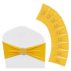 SucceBuy 50pcs Stretch Spandex Chair Sashes Chair Sashes Bands for Wedding Party Banquet Decoration Elastic Bulk Chair Cover