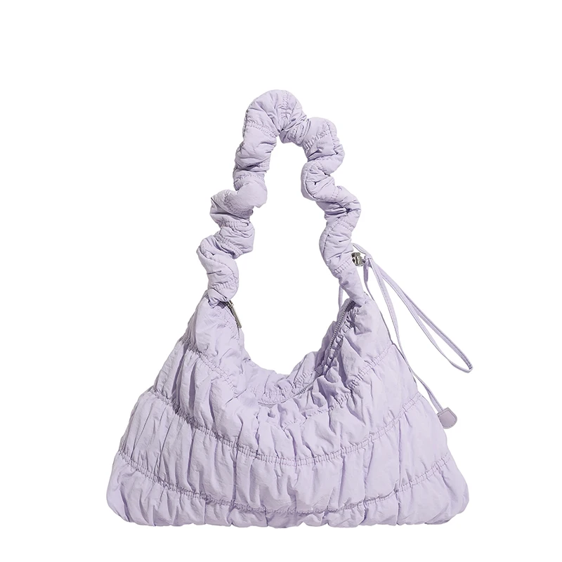 

Fashion Quilted Padded Shoulder Bag for Women Large Capacity Pleated Bubbles Cloud Crossbody Bag Solid Color Space Cotton Padded