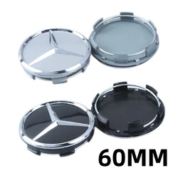 4Pcs 60MM Car Tire Wheel Center Hub Cap Covers For Mercedes Benz Badge Emblem Rim Cover Auto Style Decorate Accessories