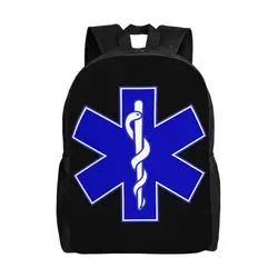 Emt Star Of Life zaino per uomo donna School College studenti Bookbag adatto a borse paramediche per Laptop da 15 pollici