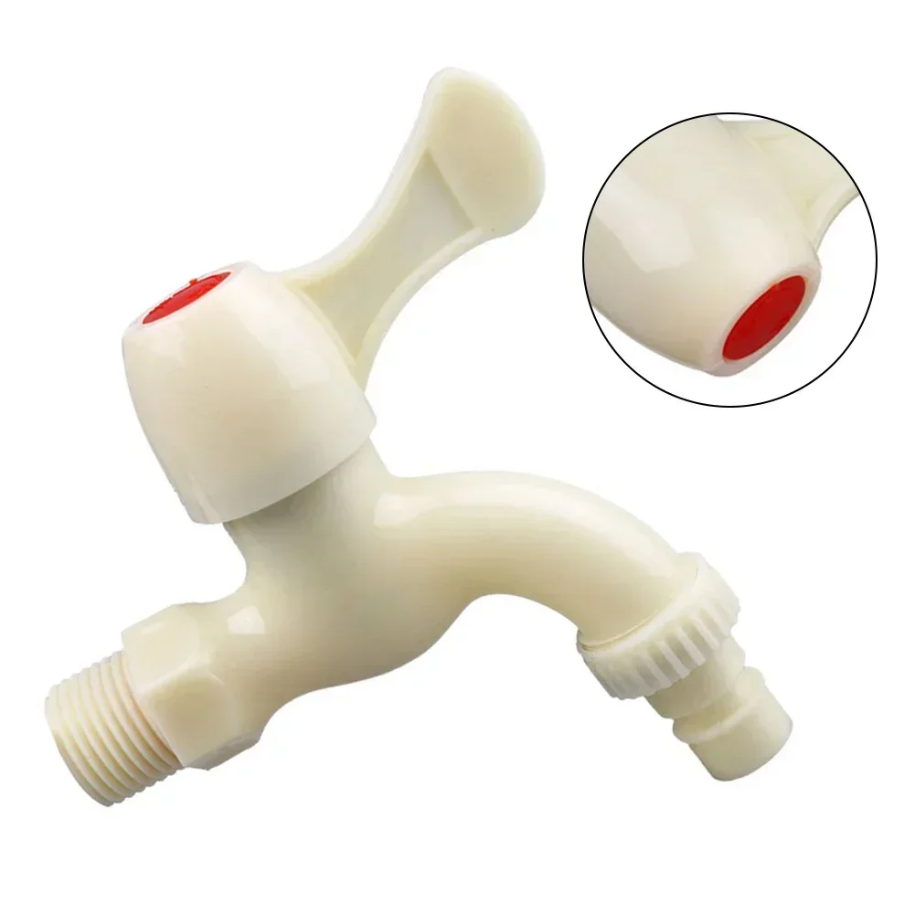 

Одиночный кран для холодной воды, пластиковый кран, 1 шт., насадка для крана G1/2, мужской, горячая и холодная вода, бытовой натуральный цвет, новый