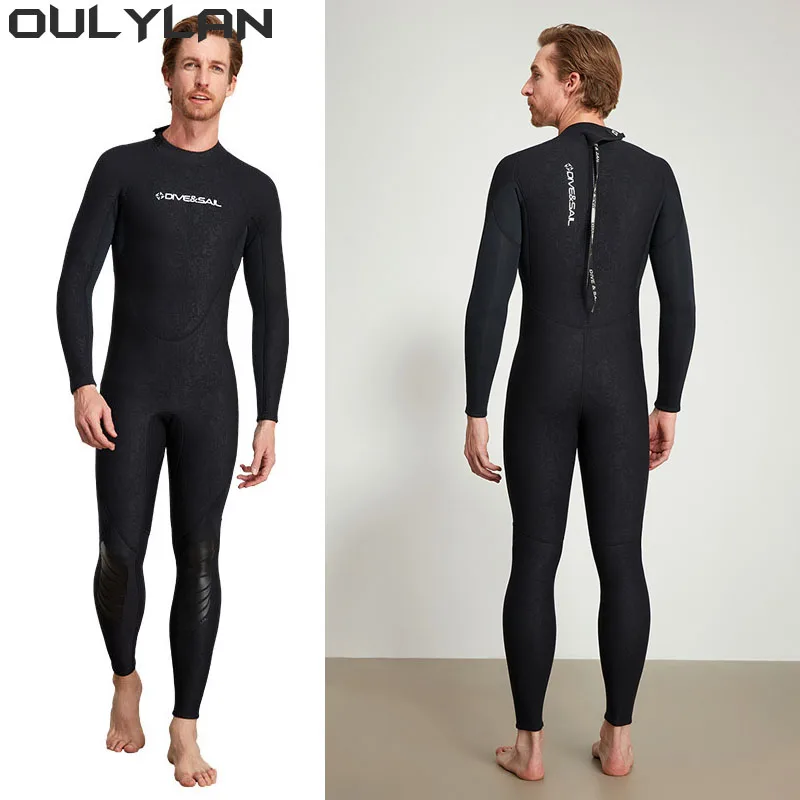 Oulylan Women Men Long-sleeved Diving Suit Scuba Spearfishing Surfing Warm Swimsuit Equipment 3mm Neoprene Wetsuit One-piece