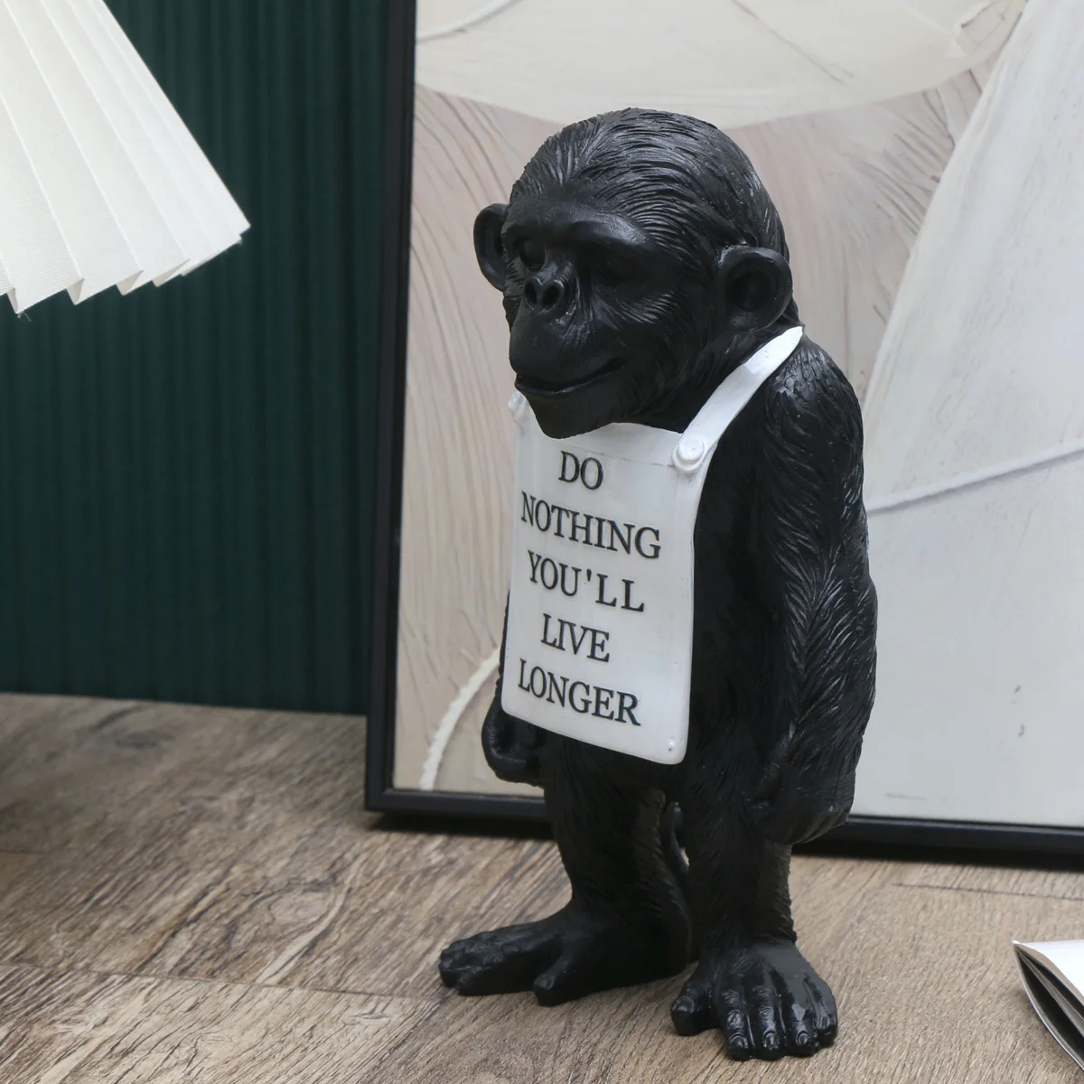 Affe Gorilla Skulptur Heimdekoration Kreative Dekoration Schwarz-Weiß-Tag Moderne DIY Stimmungsbrett Kreative Einrichtung – Detail 2