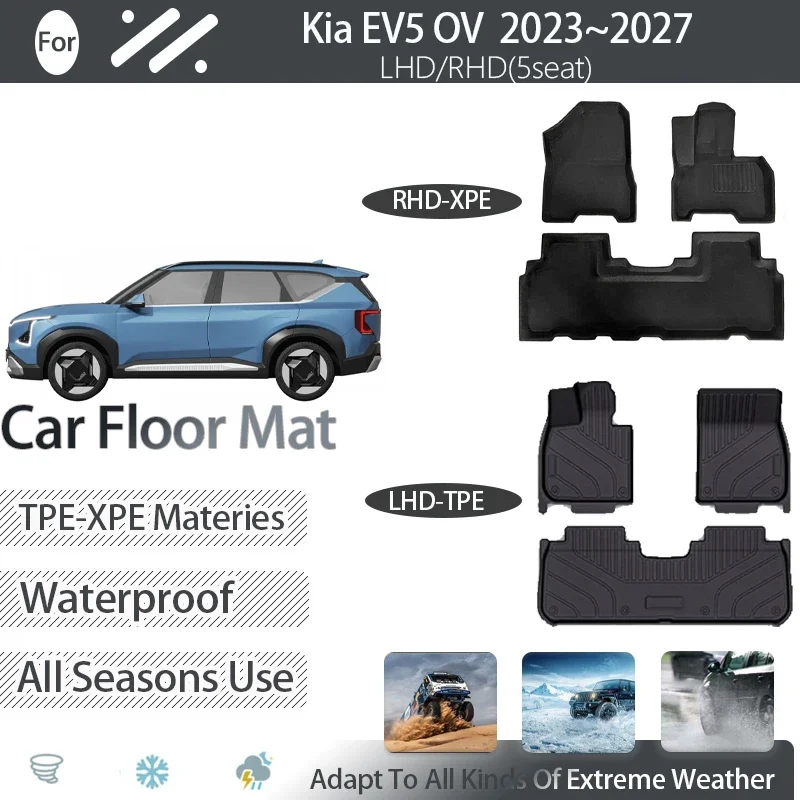 

3PCS Car Floor Mat For Kia EV5 OV 2023 2024 2025 2026 2027 Dirt-resistant LHD RHD Pads Foot Carpet Floor Covers Auto Accessories