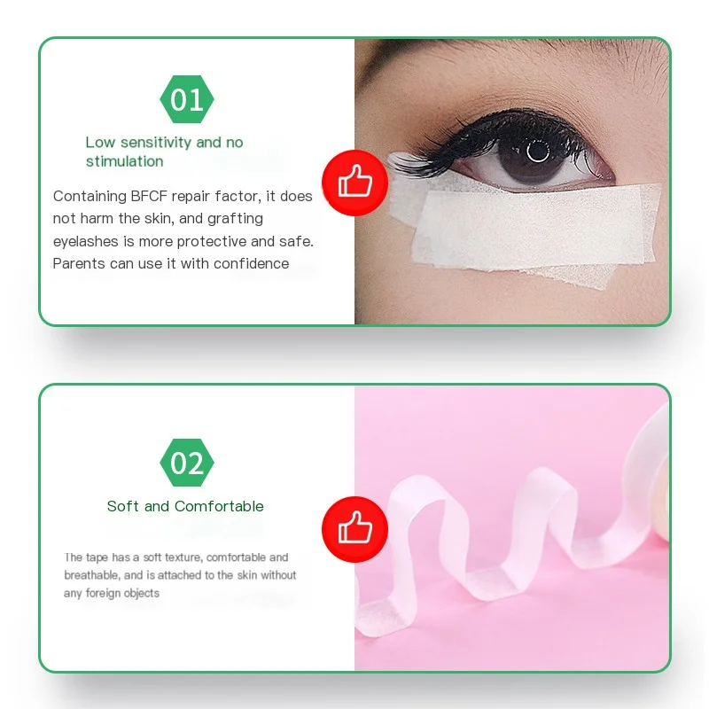 3 Rolls Lashes Extension Tape Lint Free Non-woven Under Eyelash Pads 9M White Paper Patches Breathable Eyelid Sticker Tool