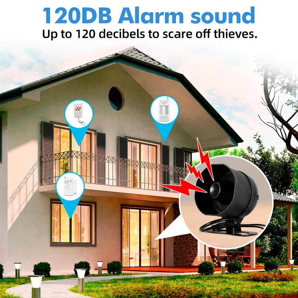 Tuya WIFI Anti Theft ALARM Kit ไร้สาย Loud 120dB ALARM Detector เซ็นเซอร์ประตูไซเรนลําโพงระบบรักษาความปลอดภัยสมาร์ท Hom