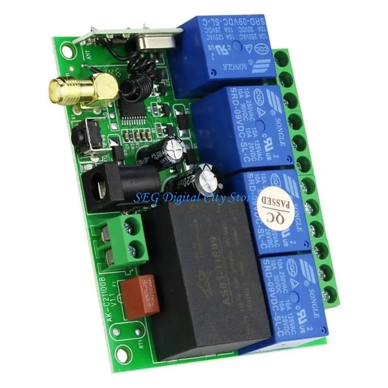 U75B Wireless Remote Control 433Mhz DC12V 24V 220V 4CH Receiver Transmitter RF Remote