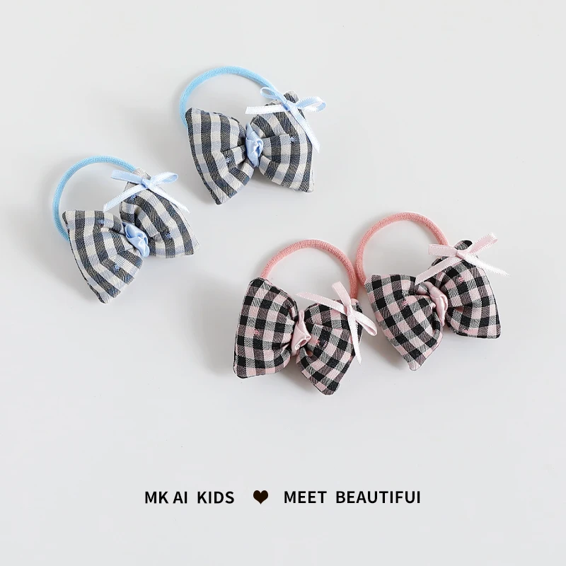 2 قطعة/المجموعة جديد الأطفال الحلو الوردي منقوشة Bowknot حلية العصابات الشعر طفل الفتيات موضة Hairball العصابات الشعر إكسسورات شعر الأطفال #2