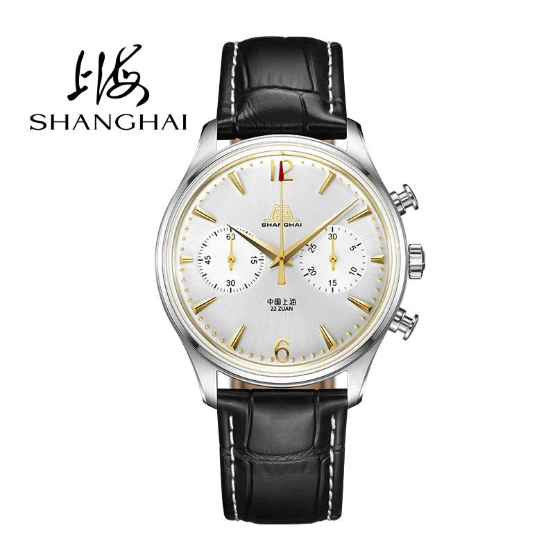 

2025 Shanghai Watch 1955 S581 Classic Retro Men's Mechanical Watch Aviation Chronograph Pilot Men's Watch relogios masculino