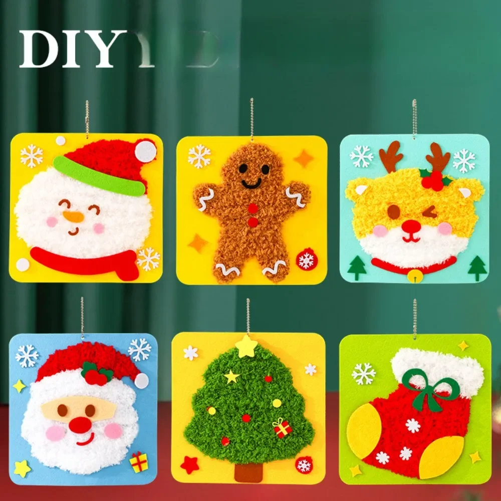 Christmas Sewing Toy Sewing Set Beginner Embroidery Toy Projects Non-Woven Sewing Kit Educational Christmas Craft For Children's