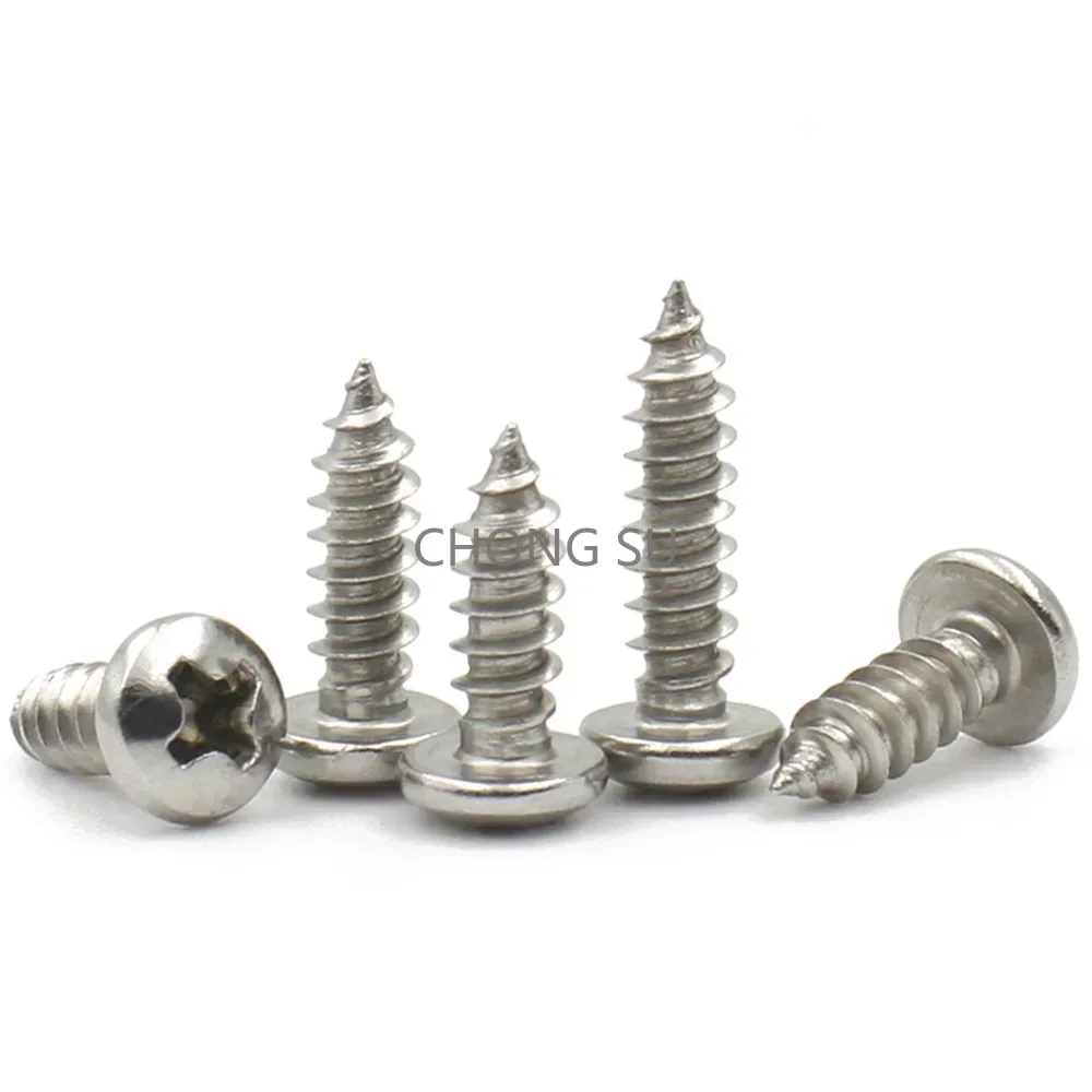 304 الفولاذ المقاوم للصدأ الصليب فيليبس M1 M1.2 M1.4 M1.7 M2 M2.3 M2.6 M3 M3.5 M4 M5 M6 عموم جولة رئيس الذاتي التنصت المسمار مسامير الخشب