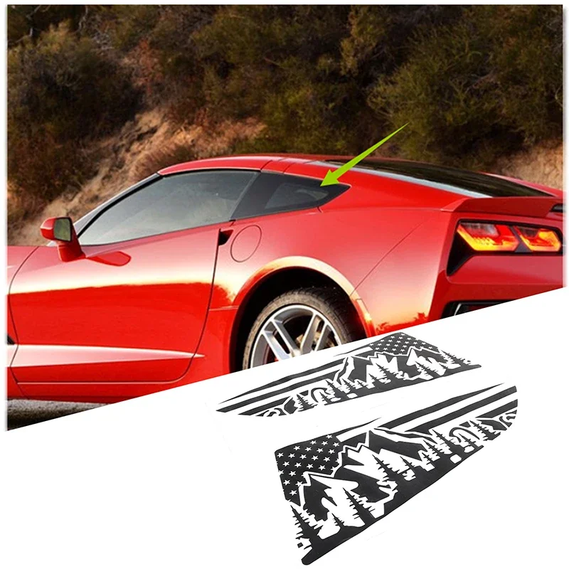 

For Chevrolet Corvette C7 2014-2019 PVC material car window decoration stickers exterior molding accessories