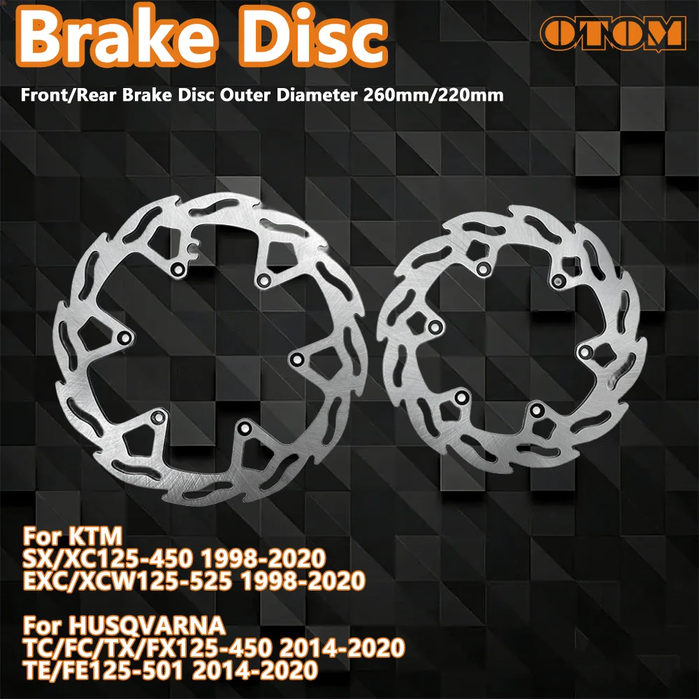 Rotores de disco de freno delantero y trasero para motocicleta, 6 agujeros, para KTM SX/XC125-450 EXC/XCW125-525 HUSQVARNA TC/FC/TX/FX125-450 TE/FE125-501