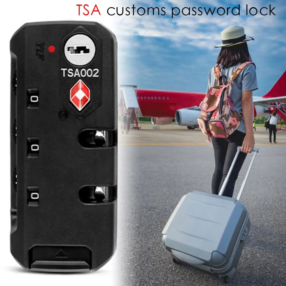 TSA13116 Customs Password Lock Multi-purpose 3-digit Combination Lock  For Travel Luggage Suitcase Anti-Theft Code Padlock