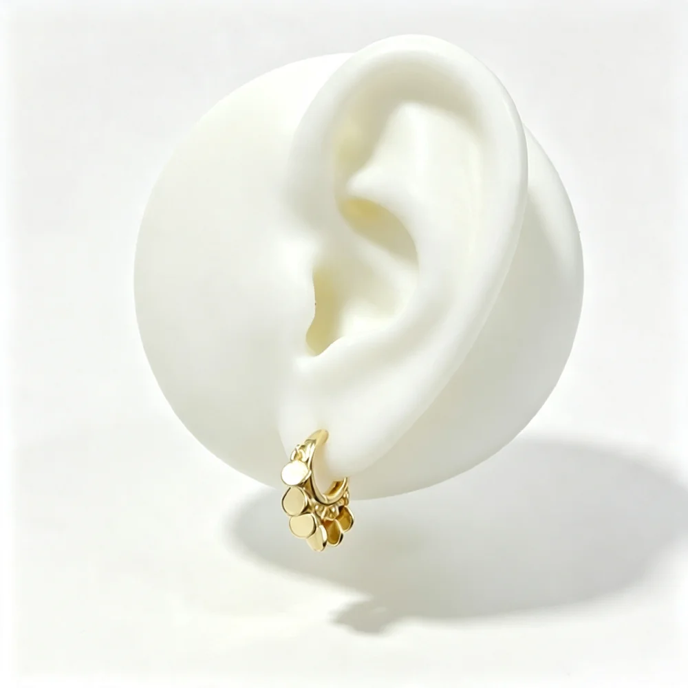 Newly launched promotional round small pendant with high polished women's earrings and jewelry gifts
