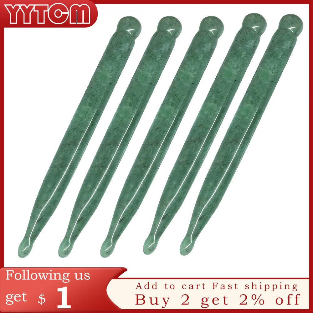 

Tontin Natural Aventurine Aventur Jade Guasha Board Gree Stone Scraping Gua Sha Tools V line Face Beauty Kit Healthcare