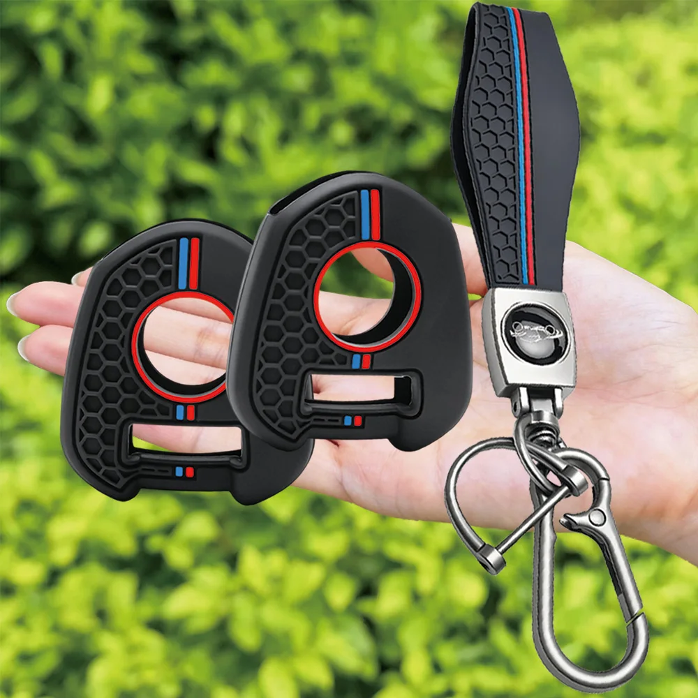 For Honda CB650R CB400 CB500F CB500X CB300R CBR600RR CBR1000RR silicone motorcycle key fob cover with wrist strap and carabiner
