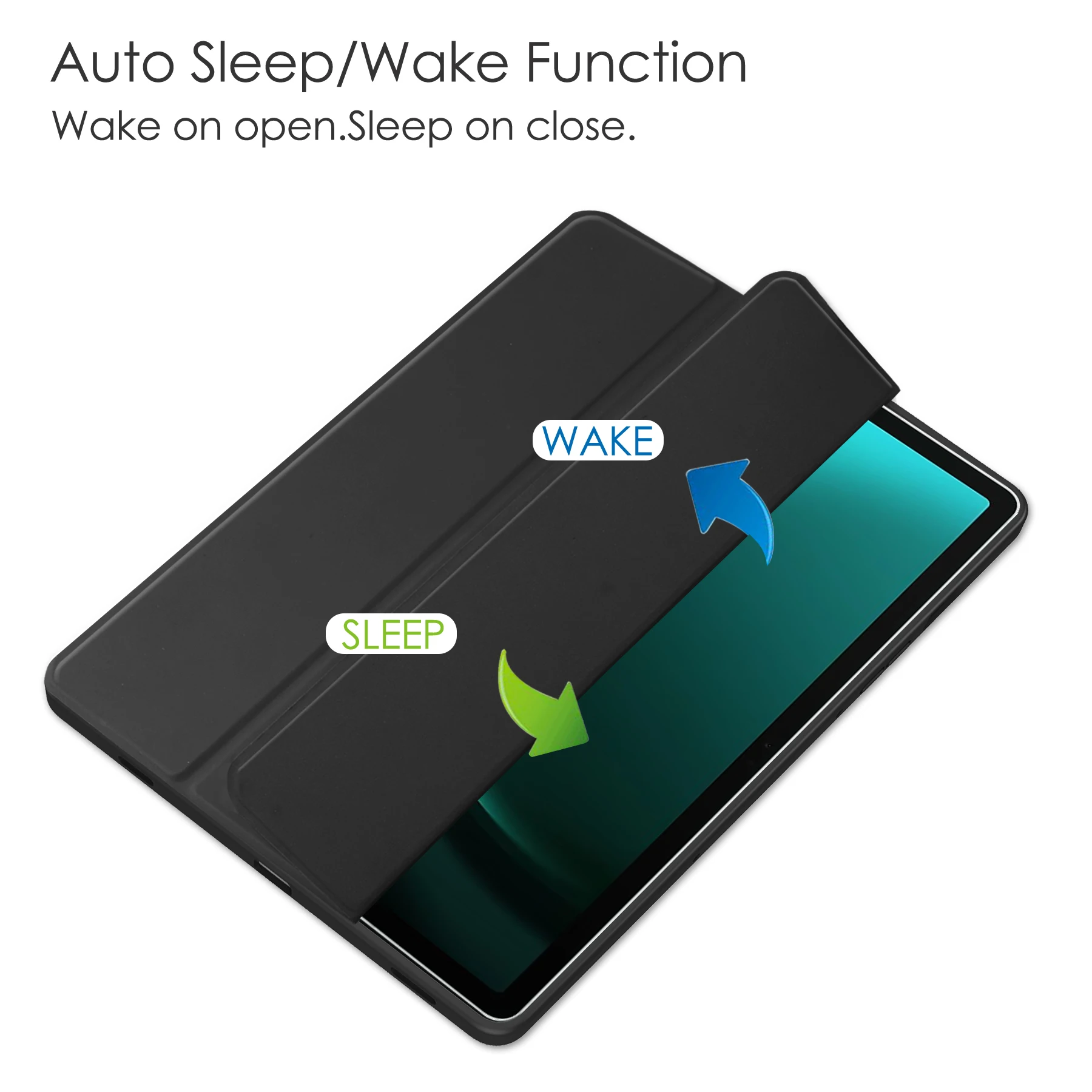 Case with Auto Wake Function for Samsung Galaxy Tab S9FE Plus 12.4 SM-X610/X616 Built-In Pen Holder Transparent Back Cover