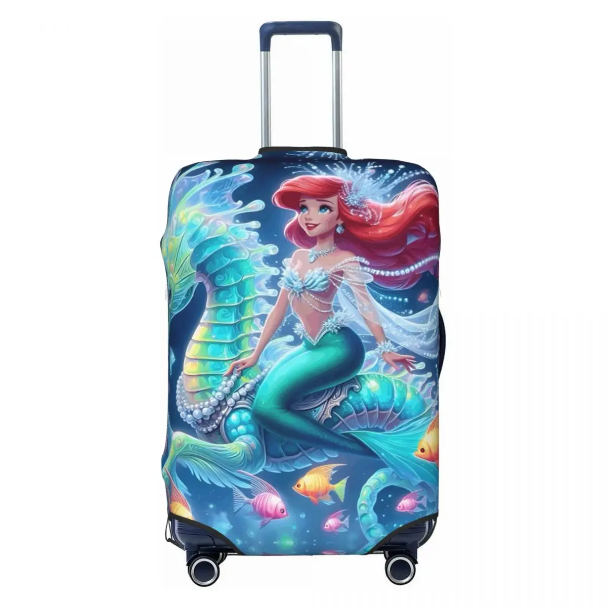 

Custom The Little Mermaid Cartoon Travel Luggage Cover Elastic Suitcase Cover Protector Fit 18-32 Inch