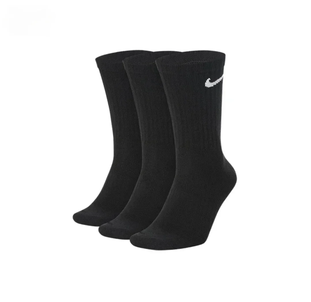 Nike Everyday Lightweightcrew Unisex Sports Socks Men\'s and Women\'s 3 Pairs Stockings for Athletic Training S M L XL SX7676