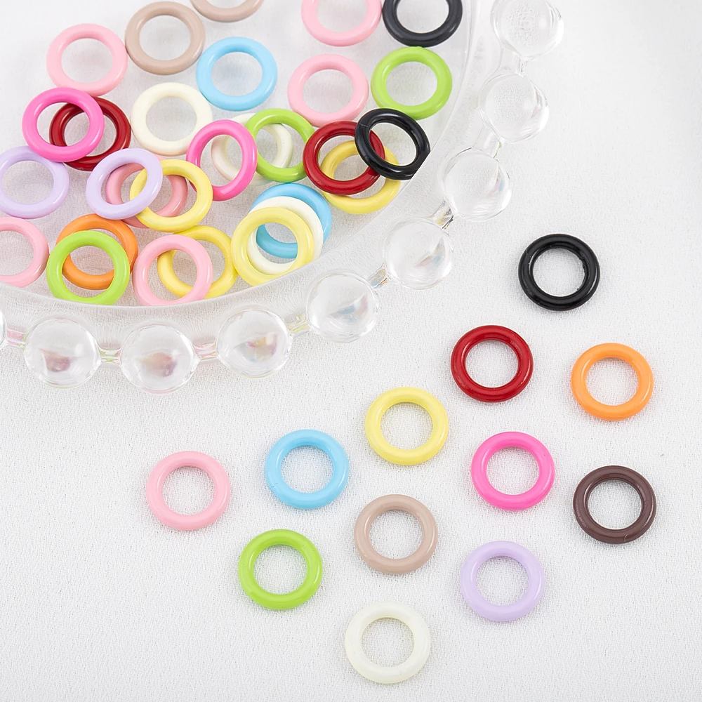 50pcs 1.7x9.2mm Closed Jump Rings Soldered O Round Rings Mixed Colors Connectors for DIY Bracelet Necklace Jewelry Crafts Making
