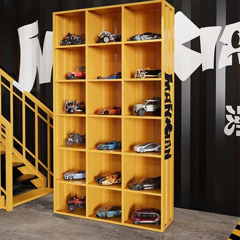 Industrial Style Creative Iron Display Rack Hand-Made  CD Rack Multi-Grids Blind Box Storage Cabinet for Living Room