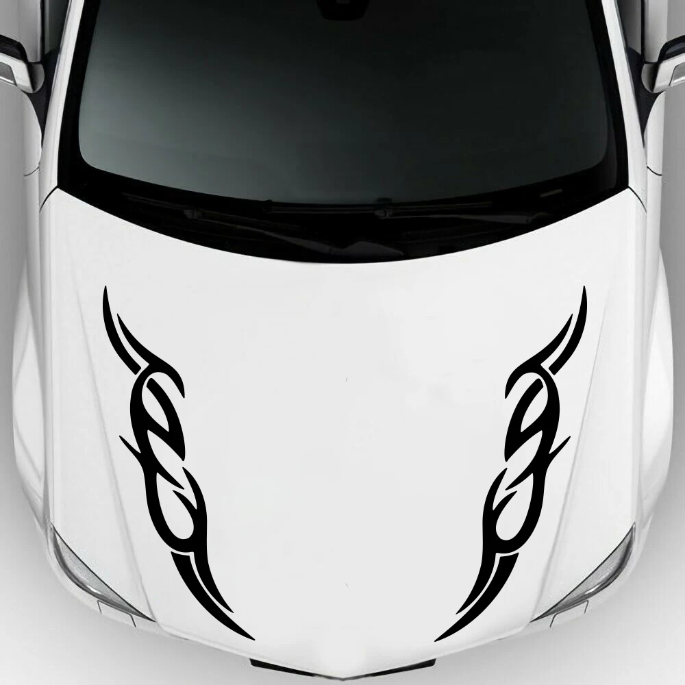 

Modern Fire Flame Stripe Car Hood Sticker Decal for Auto Vehicle Bumper Bonnet Vinyl Decor