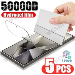 Película de hidrogel para Samsung Galaxy, Protector de pantalla para modelos S24, S23, S22 Ultra Plus, S21, S23 FE, Note 20 Ultra, A55, A54, A35, A14, A15, 5G, 5 unidades