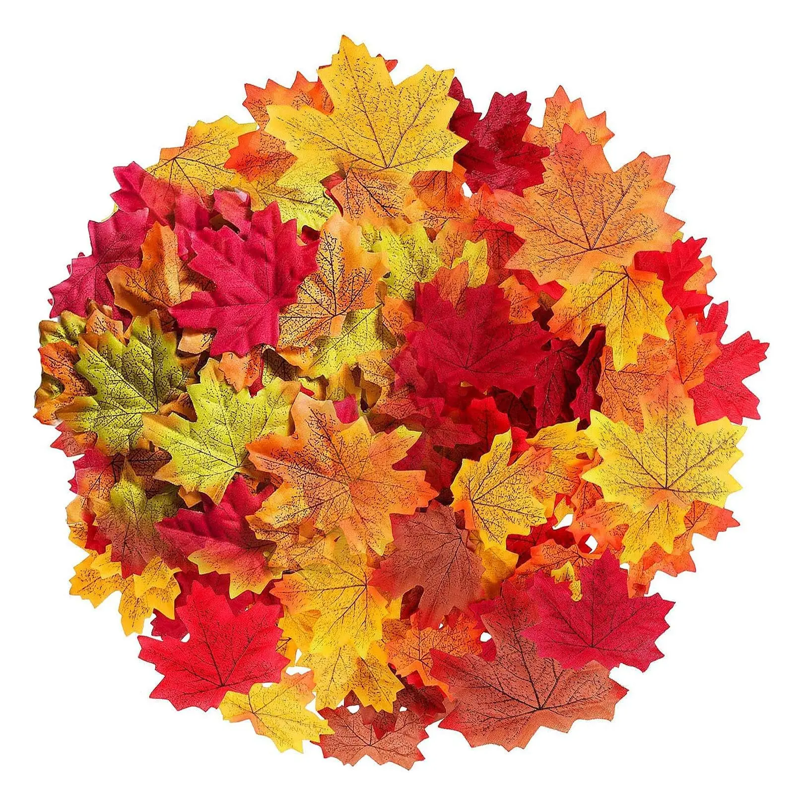 

100PCS/200PCS Mixed Artificial Autumn Maple Leaves for Thanksgiving Halloween Party Supplies Room Decor Decorations Craft Dinnin