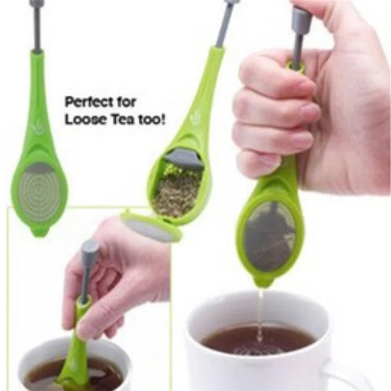

2 Pcs Tea Infuser Built-in Plunger Healthy Intense Flavor Reusable Tea Bag Plastic Tea&Coffee Strainer Measure Swirl Steep Stir