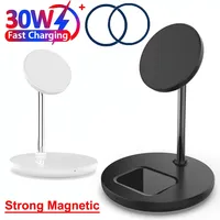 Magnetic Wireless Charger Stand For iPhone 15 14 13 12 Pro Max Samsung AirPods Pro 30W 2 in 1 Fast Phone Charging Station Dock